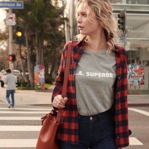 Sezane Boy Shirt Red and Blue Plaid